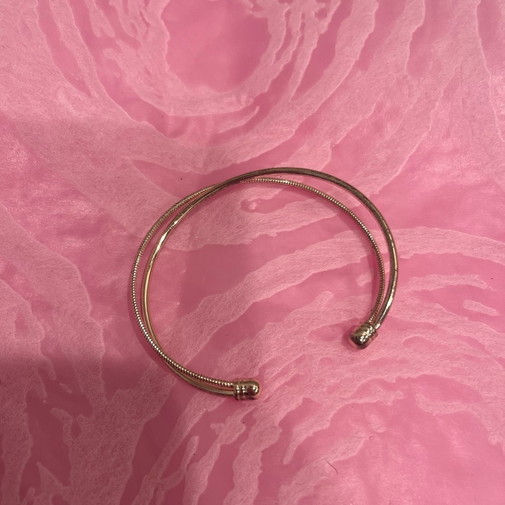 Doble wire open hand cuff bracelet gold‎ plated